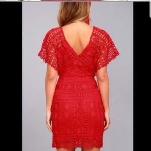 Red lace dress